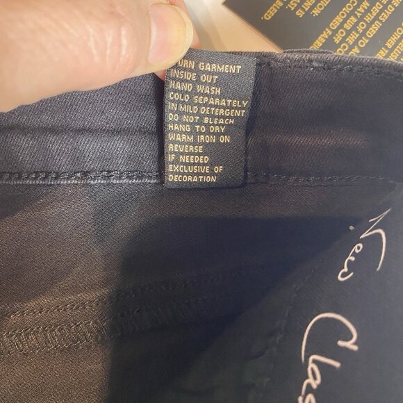DG2 Diane Gilman Womens Jeans Black Classic Stretch Gemstone Leg Detail Sz 8 NWT - Picture 7 of 12